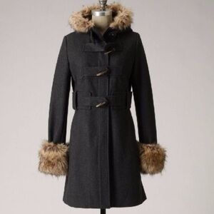 Elevenses Deep Woods, wool coat Anthropologie 14